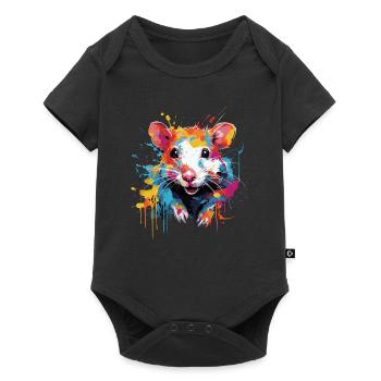 Cool Colorful Rat - Baby Premium short-sleeve bodysuit - black - Front