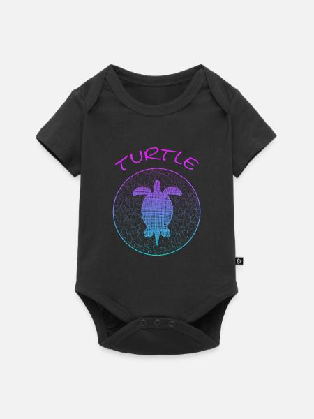Turtle - Baby Premium Kurzarmbody - Schwarz