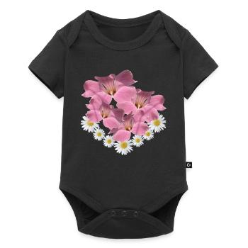 Marguerite Flower Pink Flower Vine Daisies - Baby Premium short-sleeve bodysuit - black - Front