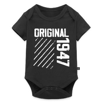 Original 1947 77e Anniversaire Cadeau Retro - Body à manches courtes Premium Bébé - noir - Devant