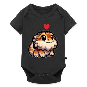 Mignon bébé dragon barbu - Body à manches courtes Premium Bébé - noir - Devant