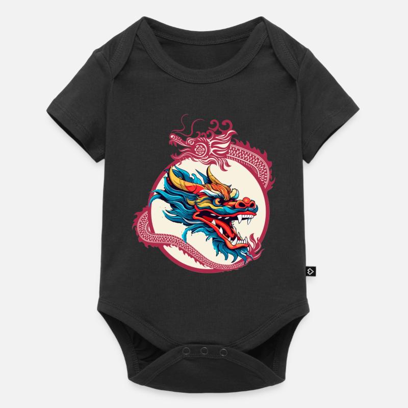 Tête de dragon - Body à manches courtes Premium Bébé - noir