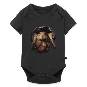 Cochon d’Inde Pirate - Body à manches courtes Premium Bébé - noir - Devant