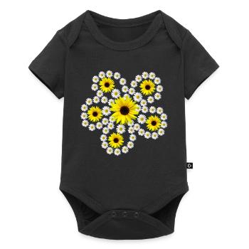 daisies, sunflowers, blossom, daisies, floral - Baby Premium short-sleeve bodysuit - black - Front
