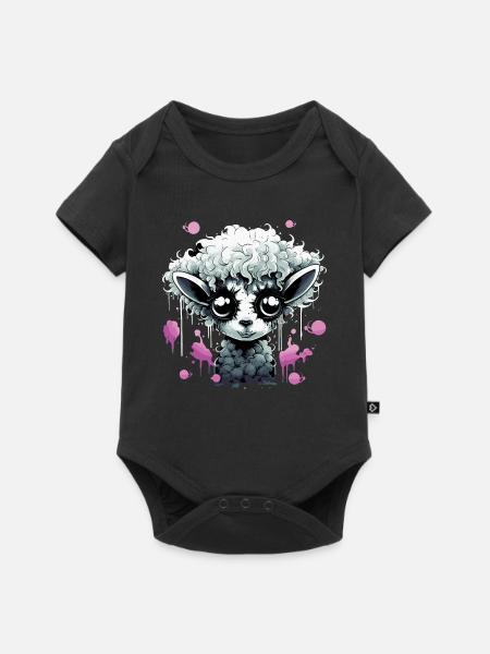Lustiges Grufti Schaf - Baby Premium Kurzarmbody - Schwarz