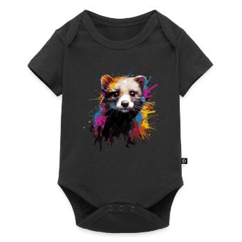 Frettchen - Baby Premium Kurzarmbody - Schwarz - Vorne