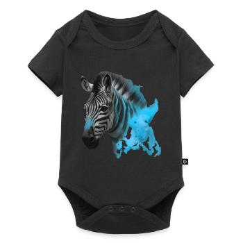 zebra - Baby Premium Kurzarmbody - Schwarz - Vorne