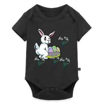 Child Children Toddler Baby Easter Eggs Bunny Flowers - Baby Premium short-sleeve bodysuit - black - Front