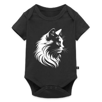 cat, cat motif, cute, gift, gift ideas - Baby Premium short-sleeve bodysuit - black - Front