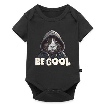 Cochon d’Inde cool avec capuche - Body à manches courtes Premium Bébé - noir - Devant