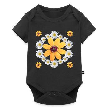 Daisies Orange Blossom Daisies Floral Pattern - Baby Premium short-sleeve bodysuit - black - Front