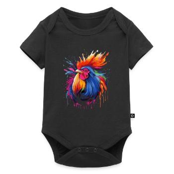 Un coq fier - Body à manches courtes Premium Bébé - noir - Devant