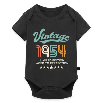 Born in 1954 Birthday 1954 70 years - Baby Premium short-sleeve bodysuit - black - Front