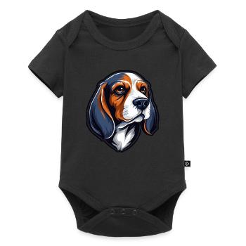 Chien Beagle - Body à manches courtes Premium Bébé - noir - Devant