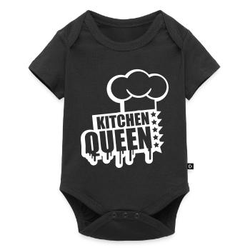 Kitchen Queen Logo Lettering Kitchen Queen Woman - Baby Premium short-sleeve bodysuit - black - Front