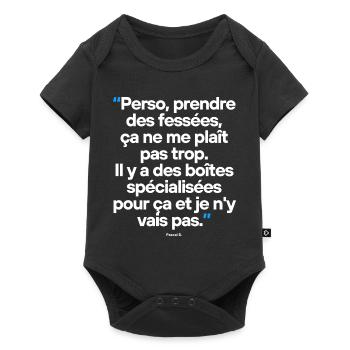 Citation célèbre footballeur coach - Body à manches courtes Premium Bébé - noir - Devant