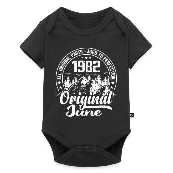 juin 1982 Original : 42 Ans Cadeau d'Anniversaire - Body à manches courtes Premium Bébé - noir - Devant