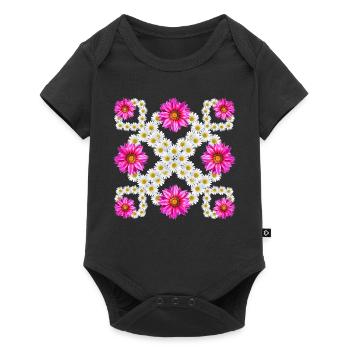 Gazania Marguerite Blossom Floral Pattern Daisies - Baby Premium short-sleeve bodysuit - black - Front