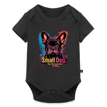 Bouledogue français mignon - Body à manches courtes Premium Bébé - noir - Devant