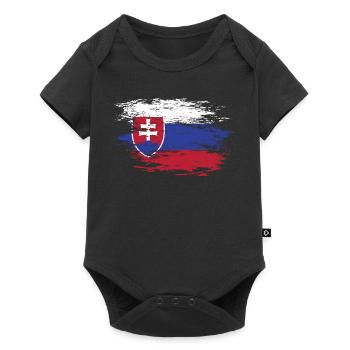 Drapeau de la Slovaquie utilisé - Body à manches courtes Premium Bébé - noir - Devant