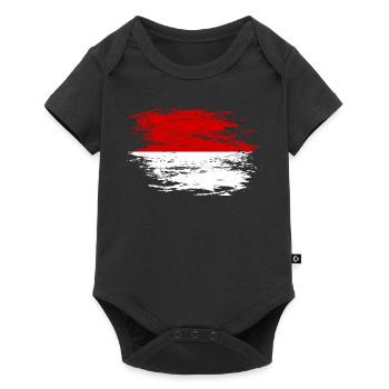 Drapeau indonésien utilisé - Body à manches courtes Premium Bébé - noir - Devant