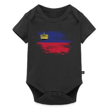 Liechtenstein flag used - Baby Premium short-sleeve bodysuit - black - Front
