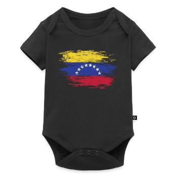 Drapeau du Venezuela utilisé - Body à manches courtes Premium Bébé - noir - Devant