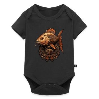 Steampunk Fish - Baby Premium short-sleeve bodysuit - black - Front