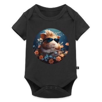 Cochons d’Inde et fleurs - Body à manches courtes Premium Bébé - noir - Devant