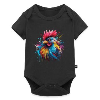Un coq fier - Body à manches courtes Premium Bébé - noir - Devant