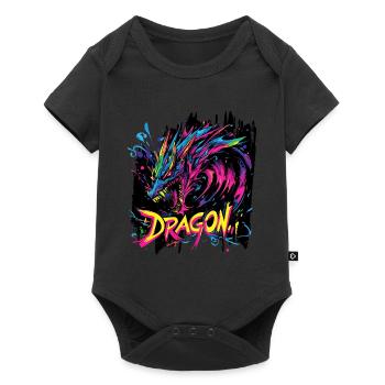 Dragon Fantaisie Magie Mysticisme Mythologie Créature - Body à manches courtes Premium Bébé - noir - Devant