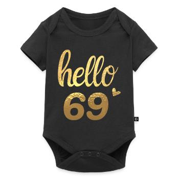 Hello 69 doré - Body à manches courtes Premium Bébé - noir - Devant
