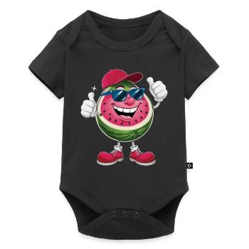 Wassermelone - Baby Premium Kurzarmbody - Schwarz - Vorne