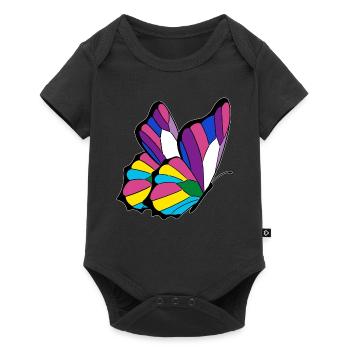 Schmetterling pansexual bisexual androgyne - Baby Premium Kurzarmbody - Schwarz - Vorne