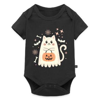 Halloween Ghost Cat - Baby Premium short-sleeve bodysuit - black - Front