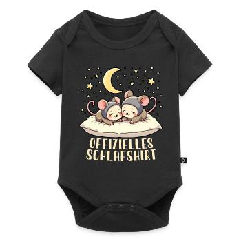 offizielles schlafshirt pärchen Lebkuchenmann-Kuch - Baby Premium Kurzarmbody - Schwarz - Vorne