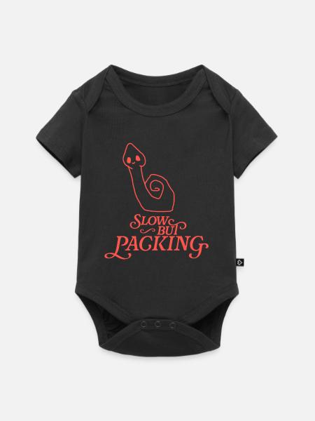 Slow but Packing - Baby Premium Kurzarmbody - Schwarz