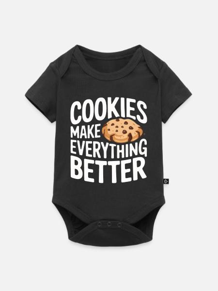 Cookies Cookie Keks Kekse Schokolade - Baby Premium Kurzarmbody - Schwarz