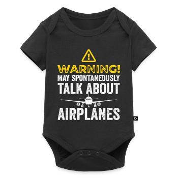Funny Airplane Tees Men Women Plane Aviation Pilot - Baby Premium short-sleeve bodysuit - black - Front