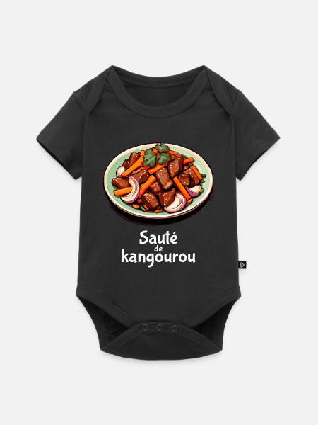 Känguru-Pfanne - Klartext - Baby Premium Kurzarmbody - Schwarz