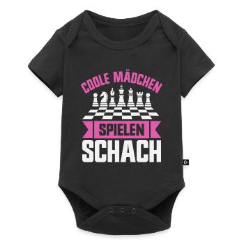 Schachspieler Coole Mädchen spielen Schach - Baby Premium Kurzarmbody - Schwarz - Vorne