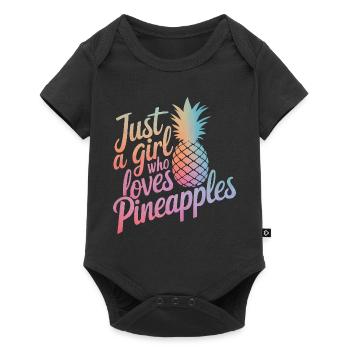 Ananas Fruit tropical hawaïen - Body à manches courtes Premium Bébé - noir - Devant