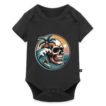 Surfen Surfer skull - Baby Premium Kurzarmbody - Schwarz - Vorne