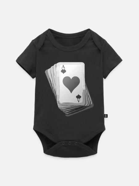 Cards black/white - Baby Premium Kurzarmbody - Schwarz
