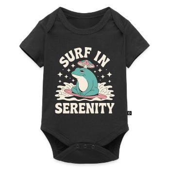 Surf in Serenity - Cute Frog Sticker - Baby Premium short-sleeve bodysuit - black - Front