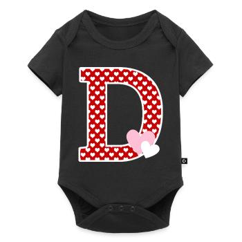 Letter D heart - Baby Premium short-sleeve bodysuit - black - Front