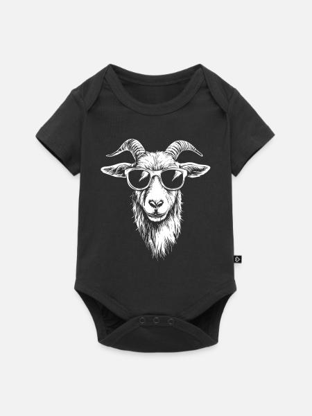 Ziege Goat Sonnenbrille - Baby Premium Kurzarmbody - Schwarz
