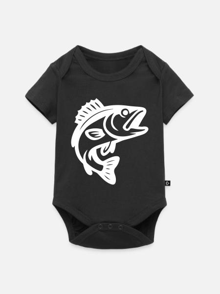 Fisch Silhouette - Baby Premium Kurzarmbody - Schwarz