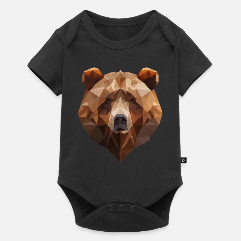 Ours brun | Conception de logo d’art low poly - Body à manches courtes Premium Bébé - noir