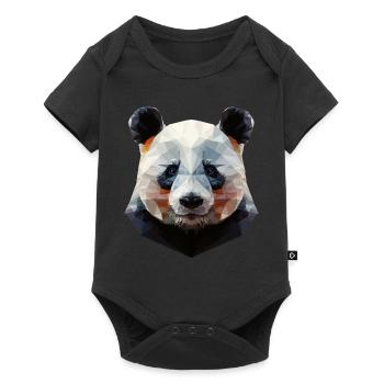 Panda I Low Poly Art Logo Design - Baby Premium short-sleeve bodysuit - black - Front